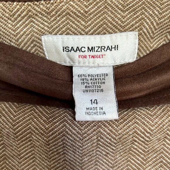 Issac Mizrahi for Target Brown / Tan Herringbone Knit Pencil Skirt Womens Sz 14 - Picture 7 of 8